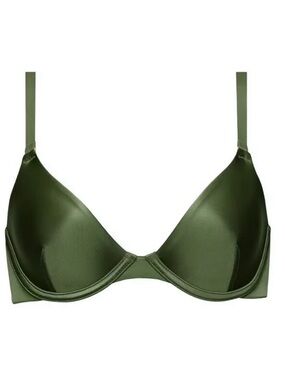 CUUP The Plunge Satin Bra Vine Shine Green 38C